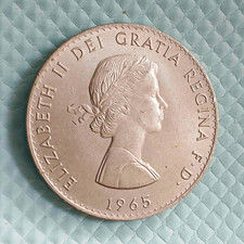 1965 British Winston Churchill Coin Crown Elizabeth II
