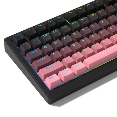 Pink Gradient PBT Keycaps Double Shot Shine Through Cherry Profile Custom