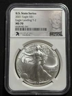 2021 Silver Eagle S$1 Eagle Landing T-2 NGC MS 70 - US State Series!!!