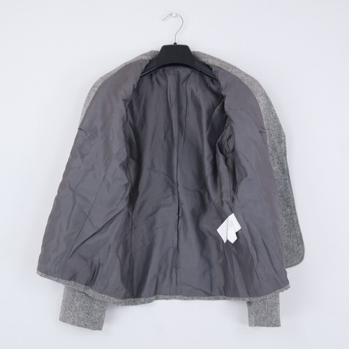 Womens Blazer Small Size US 6 EU 36 Grey Herringbone Formal Evening Jacket - Picture 8 of 10