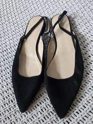 Everlane The Studio Suede Slingback Flats Black Size 8.5 Womens