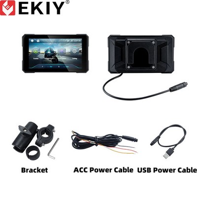 EKIY 5'' Wireless CarPlay Android Auto Motorcycle Dashboard GPS Navigation Screen