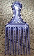 VTG Goody Textured Plastic Hair Pick Lift Comb Purple Lavender Made in USA FLAW