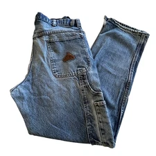 Bulwark Mens 36-37u Flame Resistant Workwear Carpenter Jeans Relaxed Distressed