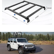 For Jeep Wrangler JK 2007-2023 Hardtop 4DR No Drill Rear Roof Rack Cargo Basket 