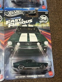 ONE Hot Wheels &lsquo;67 CUSTOM MUSTANG Fast & Furious Silver Series Dream Lineup NEW
