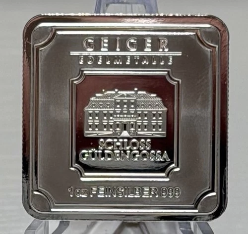 Geiger Edelmetalle 1 oz Silver Bar .999 Fine Schloss Güldengossa
