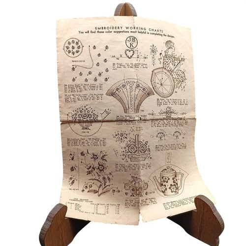 Vintage Embroidery Working Charts With Floral & Decorative Designs For Hand-Stit