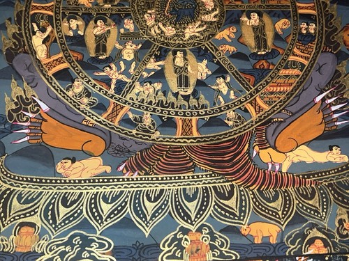 Rare hand painted Tibetan buddha Wheel Of Life Mandala Thangka painting Om 002 - Picture 4 of 6