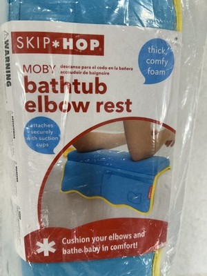 Skip Hop Moby Bathtub Elbow Rest Blue Cushy Comfy Non-Slip Suction