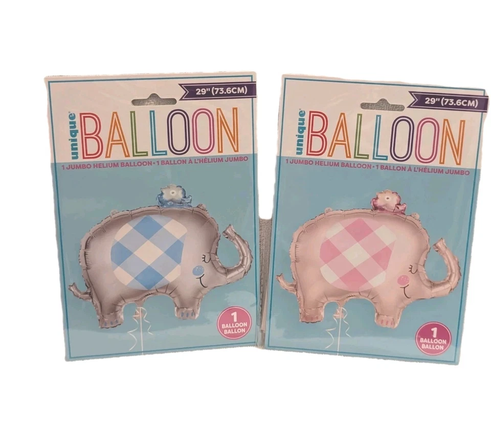 Baby Shower Elefante Floral Gigante NIÑO Y NIÑA - 29" Mylar Foil Globo - 2 PK Foto 2 de 4