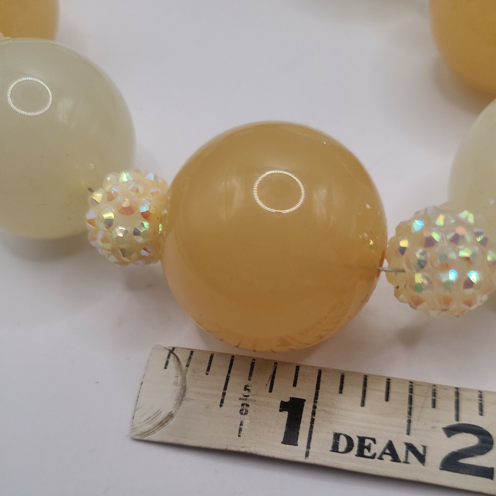 Large Chunky Statement Beaded Necklace Yellow and… - image 6