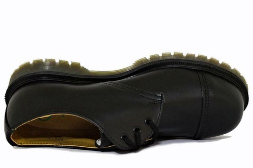 Solovair NPS Shoes Made in England 3 Eye Black Steelcap Welt Ben Shoe S092-C - Picture 4 of 4