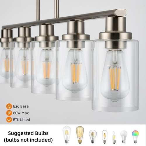 Kitchen Island Pendant Lighting 5-Light Farmhouse Dining Room Light Fixture O... - Picture 5 of 7