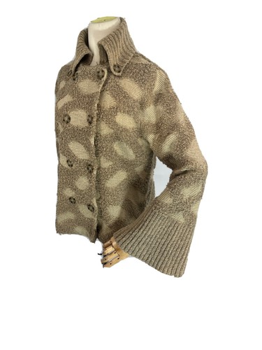 Anthropologie Rosie Neira Womens Cardigan Sweater Size XS Tan Granny New w/tag - Picture 2 of 13