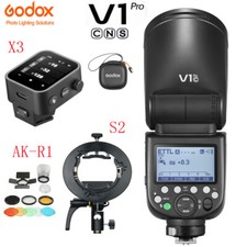 Godox V1PRO TTL flash fotocamera testa tonda + X3 flash trigger + kit accessori AK-R1 + S2