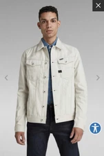 G-Star Raw Men’s Arc 3D Slim Denim Jacket Ecru $190 New