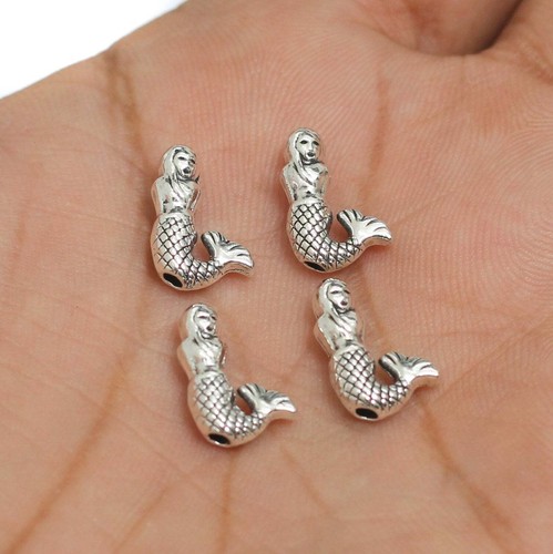 13x9mm, Mermaid German Silver Beads - Picture 4 of 8