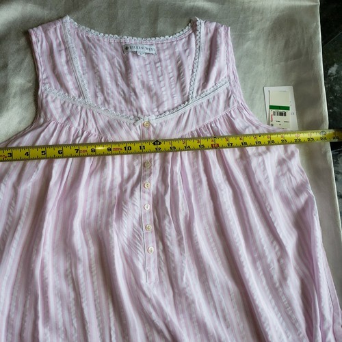 Camicia da notte corta Eileen West in tessuto con stampa a righe taglia L - Foto 5 di 8