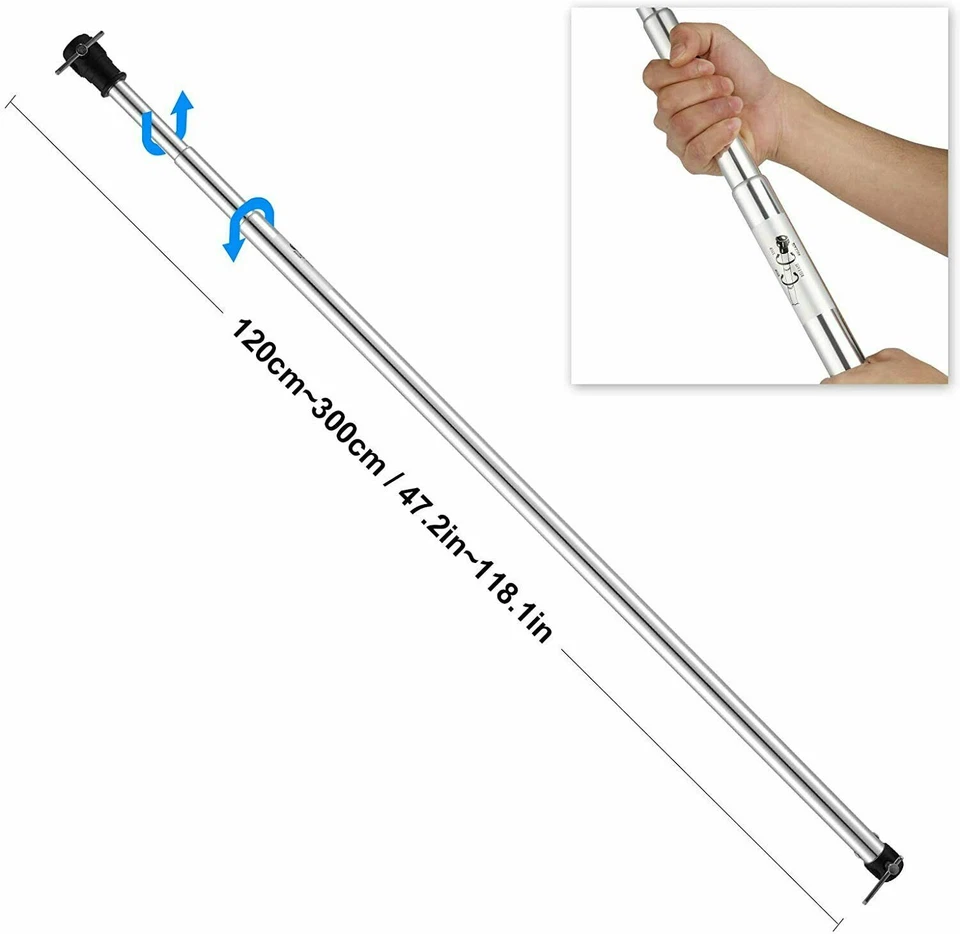 Barra transversal telescópica de poste de extensión foto 120-300 cm para soporte de telón de fondo C Foto 2 de 4