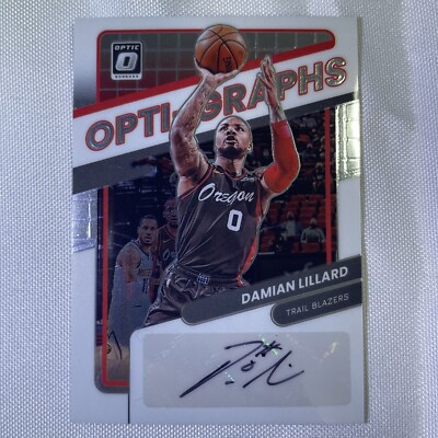 2021 Donruss OPTIC DAMIAN LILLARD OPTI-GRAPHS AUTO 85 /99 Milwaukee Bucks  