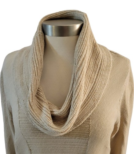 Calvin Klein Cowl Neck Sweater Beige Tan Womans Size Medium - Picture 2 of 7