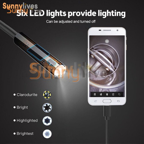 5.5mm HD Endoscope Borescope Inspection Camera w/ 6LED for USB Type C Android PC - Picture 5 of 17