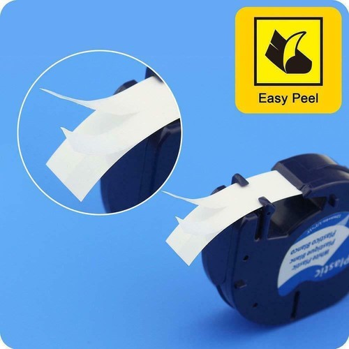 91221 Ruban Compatible pour Dymo Letra Tag Band LT-100T XM XR Blanc 12mm 1/2 - Photo 5/18