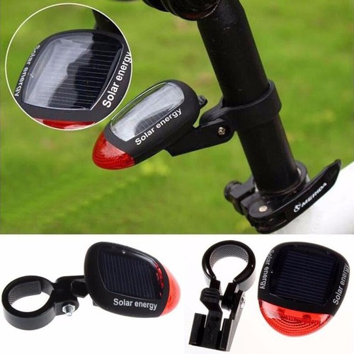 Solar Power Bike Light USB 3 Mode Bicycle Front Tail Light Lamp Bike Headlight - Picture 7 of 12