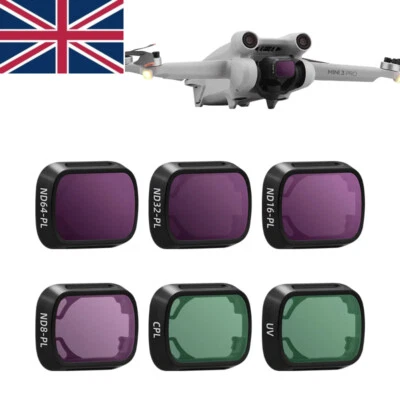 UK Camera Lens Filter For DJI Mini 3 Pro Drone UV CPL ND8PL ND16PL ND32PL ND64PL