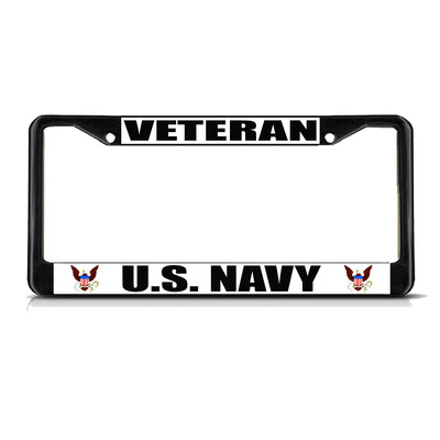 VETERAN INFANTRY MILITARY Chrome Metal Heavy License Plate Frame Tag Border U.S