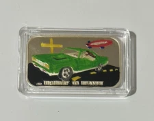 CMG Mint Highway to Heaven 1 Oz .999 Silver Art Bar Hand Enamel 2018 W/ COA