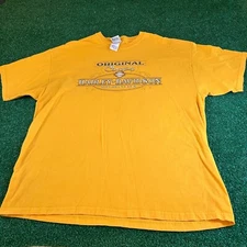 Vintage Harley Davidson Original Classics Graphic T-Shirt Gold Yellow Mens 2XL