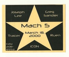 Y2K SAN FRANCISCO RAVE FLYER MACH 5 2000 Tracer Icon Ruen PARTY Promo SHOW