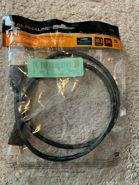 AlphaLine 3FT High-Speed HDMI Cable 10.2Gbps for Ultra HD-image