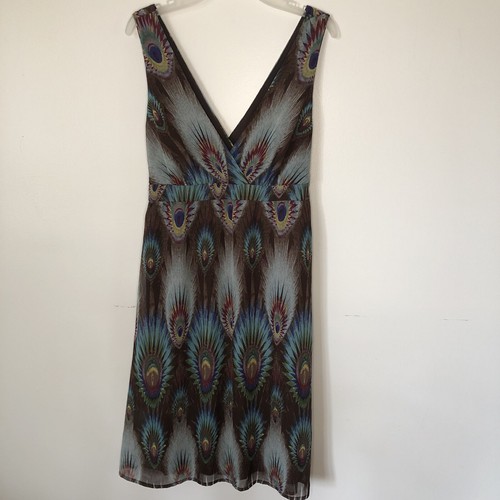 Charlotte Russe dress M Sleeveless V Neck Y2K Babydoll Fairy Retro Multicolour - Picture 6 of 7