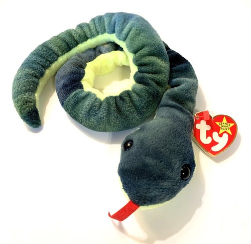 Vintage TY Beanie Baby Hissy the Snake Plush 1997 Original w/Tags & P.E. Pellets - Imagen 11 de 12