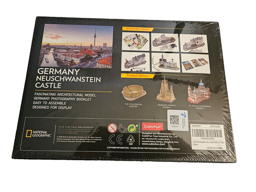 3D Puzzle National Geographic Germany Neuschwanstein Castle 121 Pieces Sealed - Picture 2 of 2