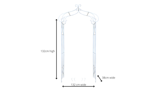 Arch Decorative Antique Cream Steel Wedding Garden Climbing Frame Arbour Trellis - Picture 3 of 4