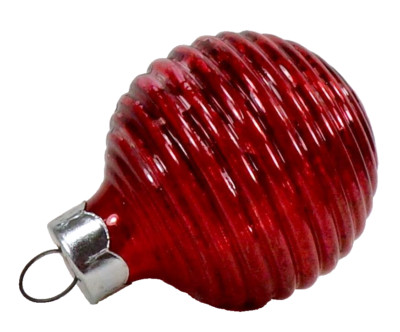Paragon Christmas Ornament Ball Red Glass Concentric Rings Small 1940s #1295
