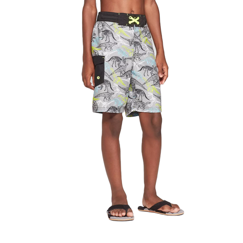 CAT & JACK Jungen Badehose mit Dino-Print in Grau, Medium Husky - Bild 2 von 2