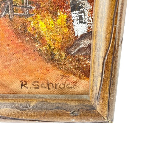 R. Schrock 1977 Original Landscape Paintings Fall Winter Scenes - Picture 7 of 9