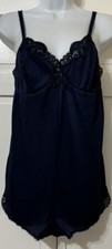 Vintage Nylon w/ Lace Navy Blue Teddy Lingerie By Kayser Size 36