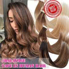 THICK Tape In Stick Glue Skin Weft 100 Remy Human Hair Extensions FULL HEAD