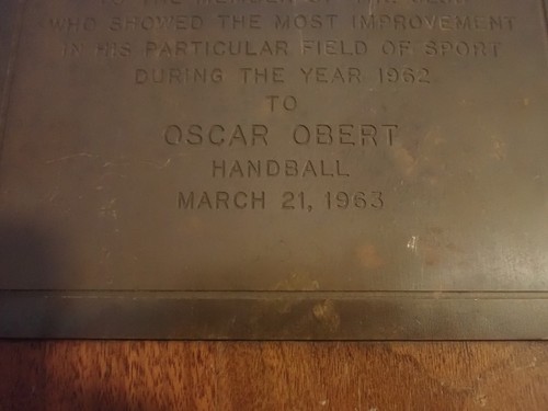 the new York athletic club veterans sports trophy hand ball 1963 Oscar obvert - Picture 4 of 8
