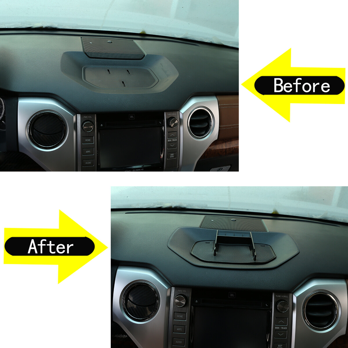 Mobile Phone Mount Holder Console Dash Storage Box Tray for Toyota Tundra 14-21