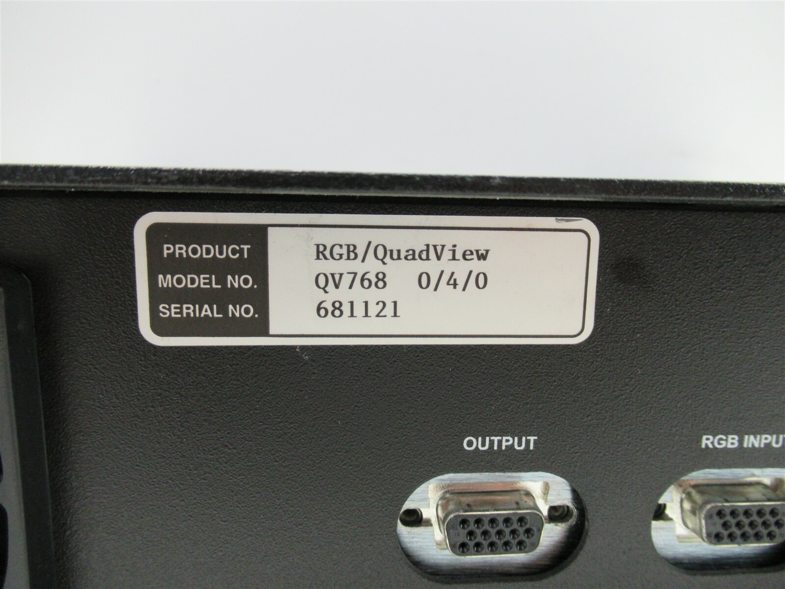 Video Processor Label RGB Spectrum QuadView QV768 Universal Video Processor Multiviewer FP V1 ...