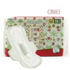 4 PACKS Korean [SOFY] BODYFIT GUIERANG Herbal Sanitary Pad 25cm 18pcs  K-BEAUTY
