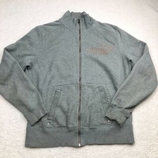 Puma Full Zip Sweatshirt Mens Medium Gray Pockets 