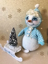 Cloth Folk Art Doll Pattern "Snow Day" By Susan Barmore